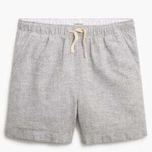 NWT Crewcuts J. Crew Striped Dock Shorts Drawstring Waist Gray White Boys Size 5